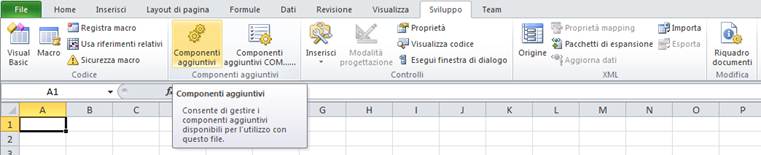 Excel 2010 Componenti Aggiuntivi