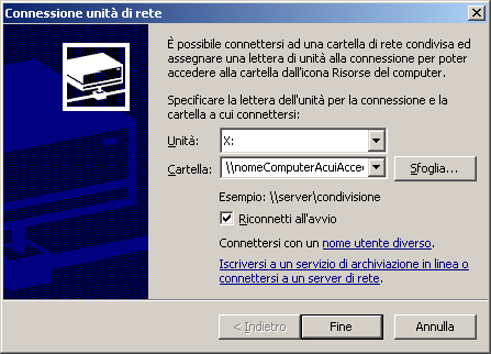Connessione di una unità di rete